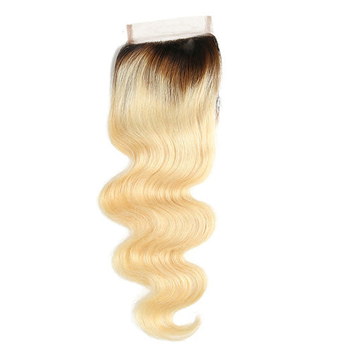 #1B613 Body Wave 4x4 Human Hair Blonde Closure