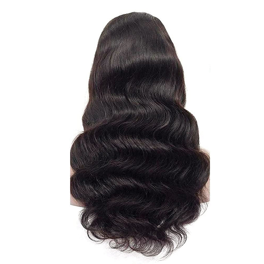 Body Wave 13x4 Transparent Frontal Lace Wig Natural Black 200% Density